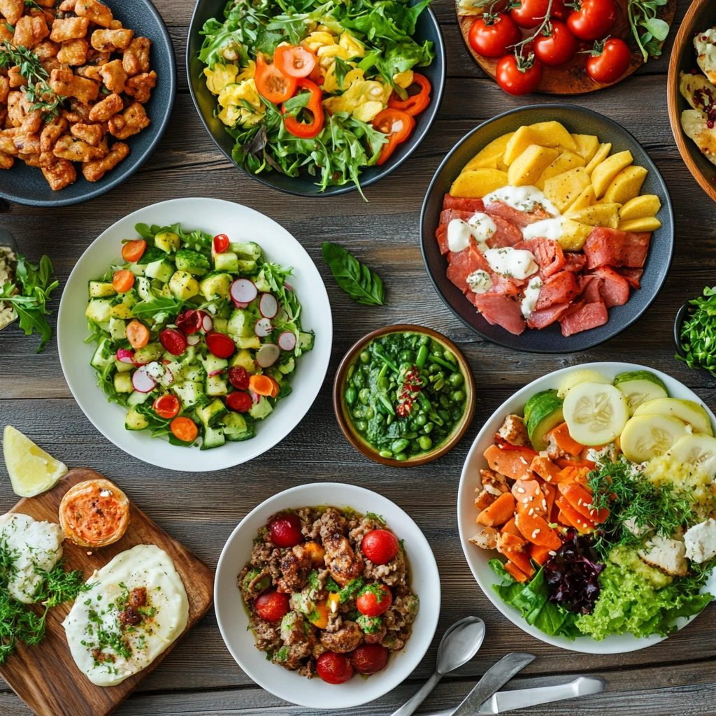 Різноманітні страви здорового харчування для людей похилого віку