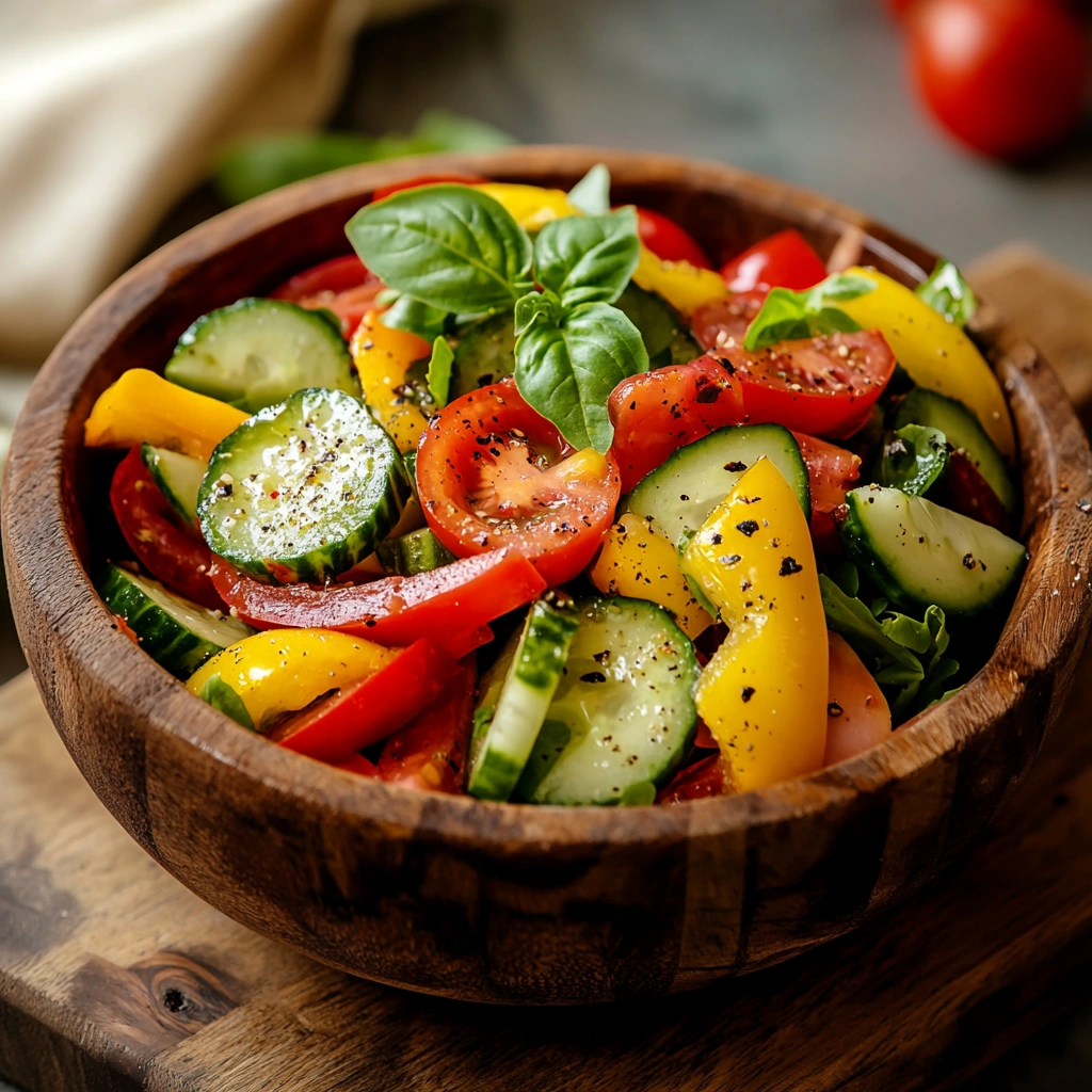 Літній салат з овочами та фруктами